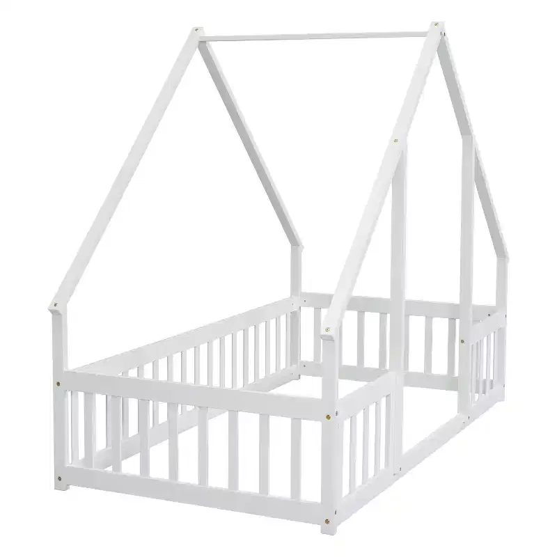 MAYEERTY King Loft Bed Under-Bed Storage High Weight Capacity Heavy-Duty Metal