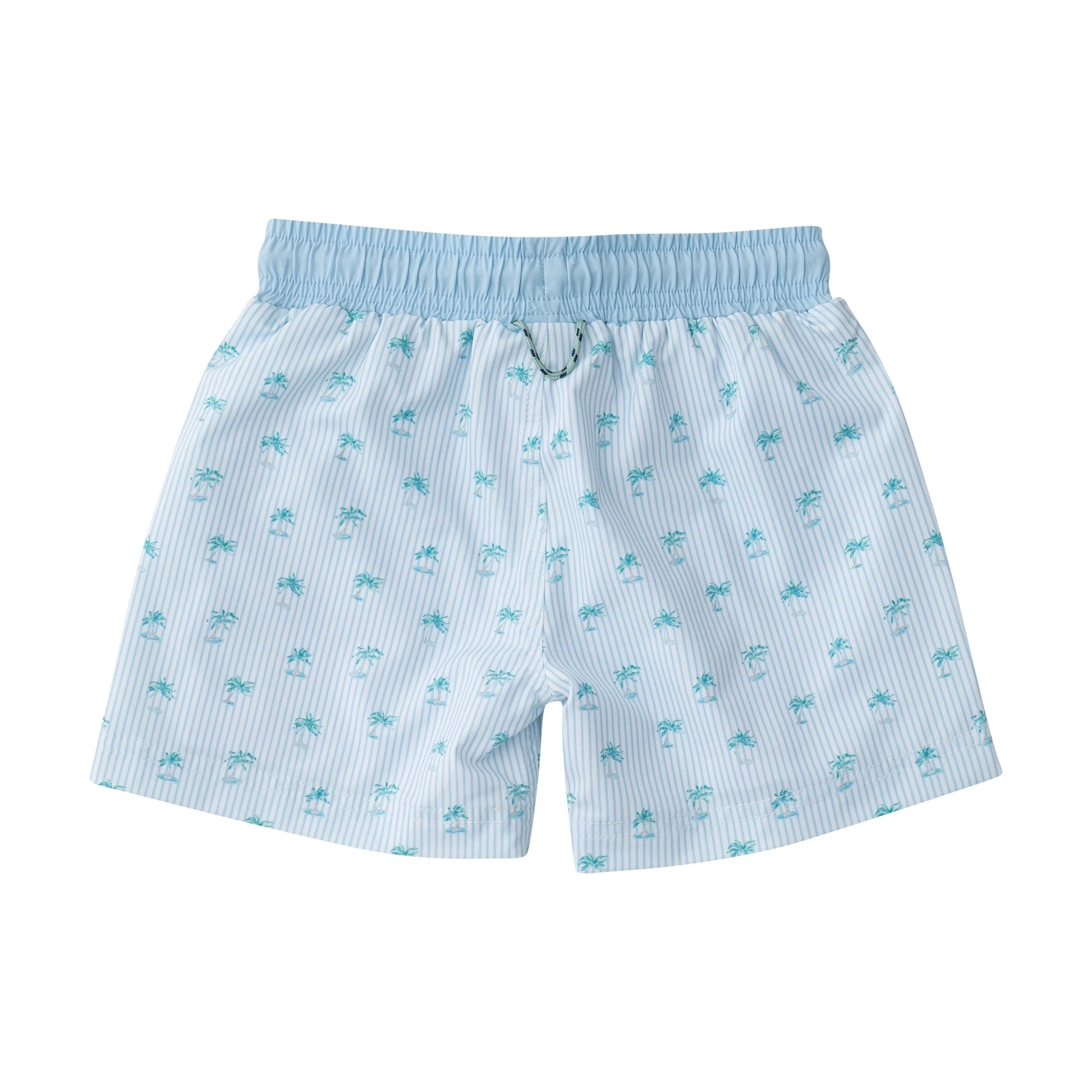Boys Boogie Board Swim Trunk in Palm Tree Stripe Print