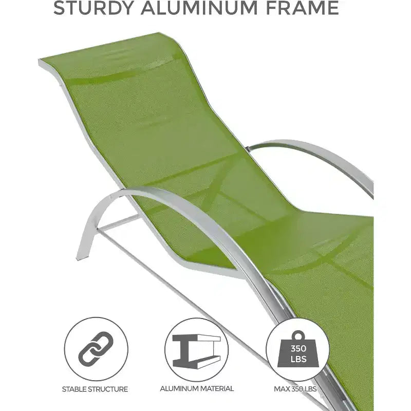 COZONY Patio Chaise Lounge Set of 3, All-Weather Wicker Sun Loungers with Side Tables