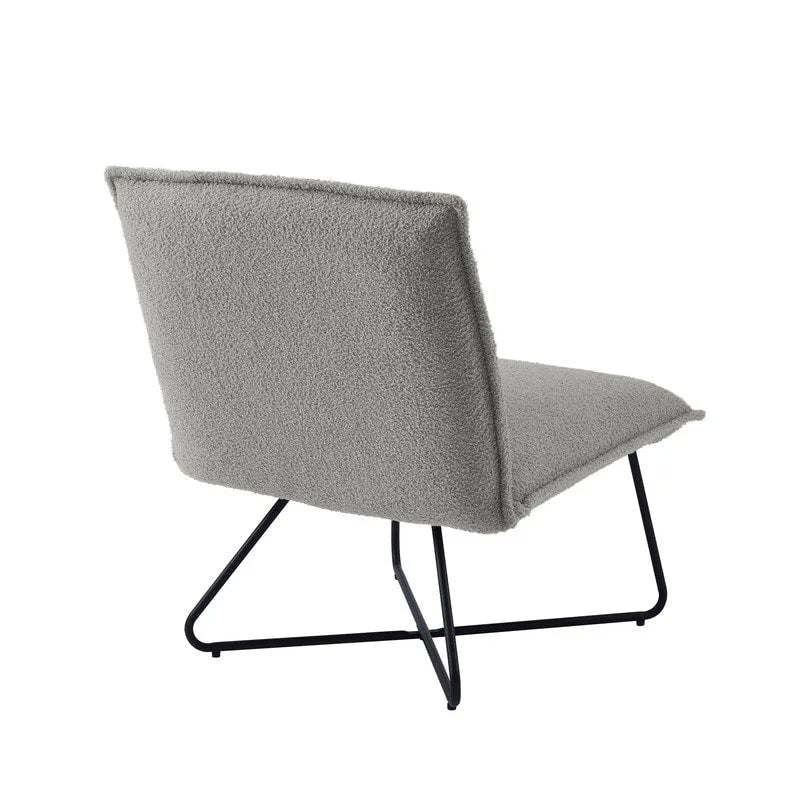 Pillow Accent Chair | Black Stripe Tan Fabric | Metal Wire Base | 26.5W Seat | Modern