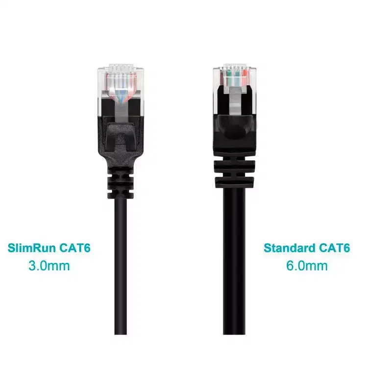 Monoprice Cat6 Ethernet Patch Cable - Ultra Slim, UTP, 30AWG Stranded Copper, Molded Boot, PVC Jacket, 5ft, Black